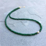 Green Agate Beads Necklace Freshwater Pearl Vintage Jewelry
