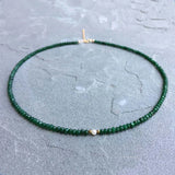 Green Agate Beads Necklace Freshwater Pearl Vintage Jewelry