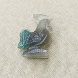 Natural Green Fluorite Carved Crystal Cock Figurine Ornaments