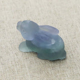 Green Fluorite Carved Crystal Rabbit Figurine Healing Hare Statue