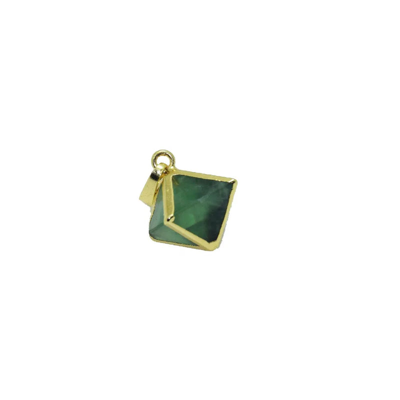 Green Fluorite Charm Pendant for Women Necklace