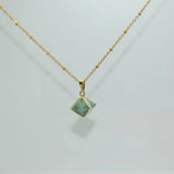 Green Fluorite Charm Pendant for Women Necklace