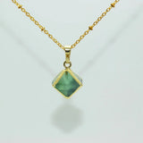 Green Fluorite Charm Pendant for Women Necklace
