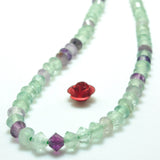 Green Fluorite Faceted Rondelle Loose Beads for DIY Jewelry Making