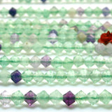 Green Fluorite Faceted Rondelle Loose Beads for DIY Jewelry Making