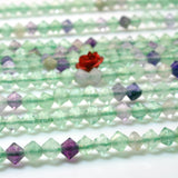 Green Fluorite Faceted Rondelle Loose Beads for DIY Jewelry Making