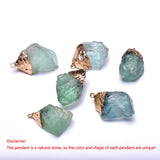 Green Fluorite Quartz Pendant Necklace with 18K Filled Chain