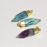 Natural Green Fluorite Quartz Pendant for Jewelry making Women Plating stone