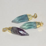 Natural Green Fluorite Quartz Pendant for Jewelry making Women Plating stone