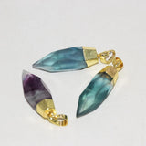 Natural Green Fluorite Quartz Pendant for Jewelry making Women Plating stone