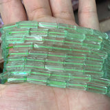 Green Fluorite Stone Beads 15'' Tube Cuboid Loose Beads DIY Jewelry Making