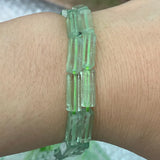 Green Fluorite Stone Beads 15'' Tube Cuboid Loose Beads DIY Jewelry Making