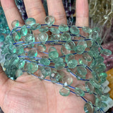 Natural Green Fluorite Stone Beads 15'' Faceted Drop DIY Loose Beads
