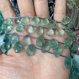 Natural Green Fluorite Stone Beads 15'' Faceted Drop DIY Loose Beads
