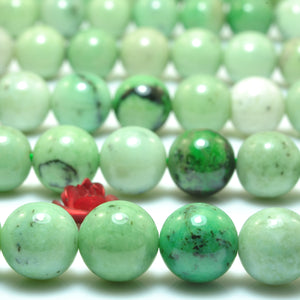 Natural Green Garnet Smooth Round Loose Beads Gemstone Bracelet Necklace