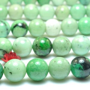 Natural Green Garnet Smooth Round Loose Beads Gemstone Bracelet Necklace