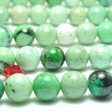 Natural Green Garnet Smooth Round Loose Beads Gemstone Bracelet Necklace