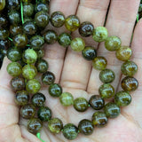 Natural Green Garnet Stone Beads 6-14mm 15'' Round DIY Loose Beads