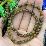 Natural Green Garnet Stone Beads 6-14mm 15'' Round DIY Loose Beads