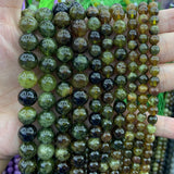 Natural Green Garnet Stone Beads 6-14mm 15'' Round DIY Loose Beads