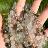 Green Ghost Quartz Chlorite Round Gem Stone Beads 6-10mm