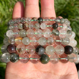 Green Ghost Quartz Chlorite Round Gem Stone Beads 6-10mm