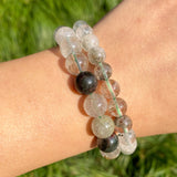 Green Ghost Quartz Chlorite Round Gem Stone Beads 6-10mm