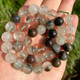 Green Ghost Quartz Chlorite Round Gem Stone Beads 6-10mm