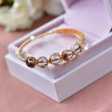 Green Ghost Quartz Crystal 14K Filled Beaded Bracelets for Women
