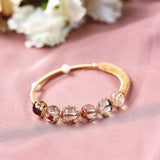 Green Ghost Quartz Crystal 14K Filled Beaded Bracelets for Women