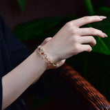 Green Ghost Quartz Crystal 14K Filled Beaded Bracelets for Women