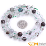 Green Ghost Rock Quartz Round Spacer Beads 15 inch
