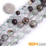 Green Ghost Rock Quartz Round Spacer Beads 15 inch