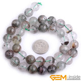 Green Ghost Rock Quartz Round Spacer Beads 15 inch