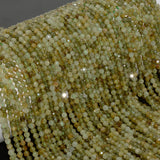 Natural Green Grossularite Garnet Faceted Round Beads 3mm