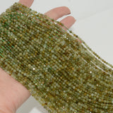 Natural Green Grossularite Garnet Faceted Round Beads 3mm