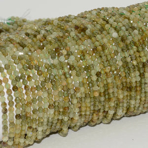 Natural Green Grossularite Garnet Faceted Round Beads 3mm