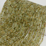 Natural Green Grossularite Garnet Faceted Round Beads 3mm