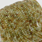 Natural Green Grossularite Garnet Faceted Round Beads 4.2mm