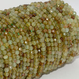 Natural Green Grossularite Garnet Faceted Round Beads 4.2mm