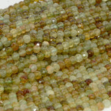 Natural Green Grossularite Garnet Faceted Round Beads 4.2mm