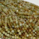 Natural Green Grossularite Garnet Faceted Round Beads 4.2mm