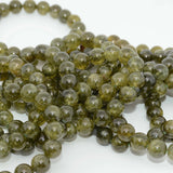 Green Grossularite Garnet Round Beads Bracelet 10mm-10.5mm