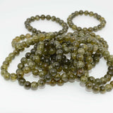 Green Grossularite Garnet Round Beads Bracelet 10mm-10.5mm