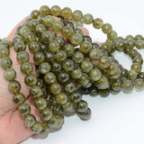 Green Grossularite Garnet Round Beads Bracelet 10mm-10.5mm