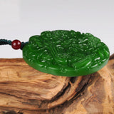 Green Jade Dragon Phoenix Pendant Boutique Jewelry Necklace