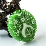 Hand Carved Natural Green Jade Vase Pendant Necklace