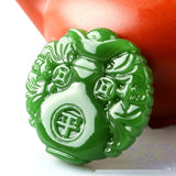Hand Carved Natural Green Jade Vase Pendant Necklace