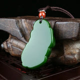 Natural Green Hand-carved Jade Pendant Necklace for Men and Women