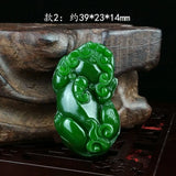 Natural Green Hand-carved Jade Pendant Necklace for Men and Women